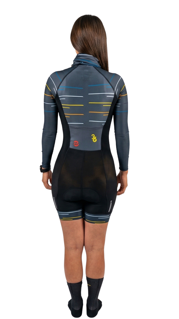 Enterizo de Ciclismo Pro-Fit Manga Larga Mujer 36° "Sonic Trace"