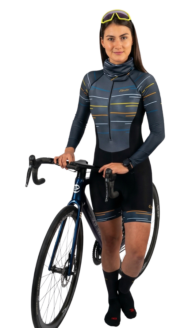 Enterizo de Ciclismo Pro-Fit Manga Larga Mujer 36° "Sonic Trace"