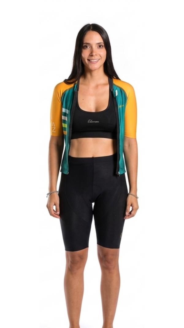 Enterizo de Ciclismo Pro-Fit para Mujer Matiz "Esmeralda Sun"