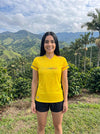 Camiseta Running Mujer Colombia Mariposas Amarilla — Edición Especial | Eleven