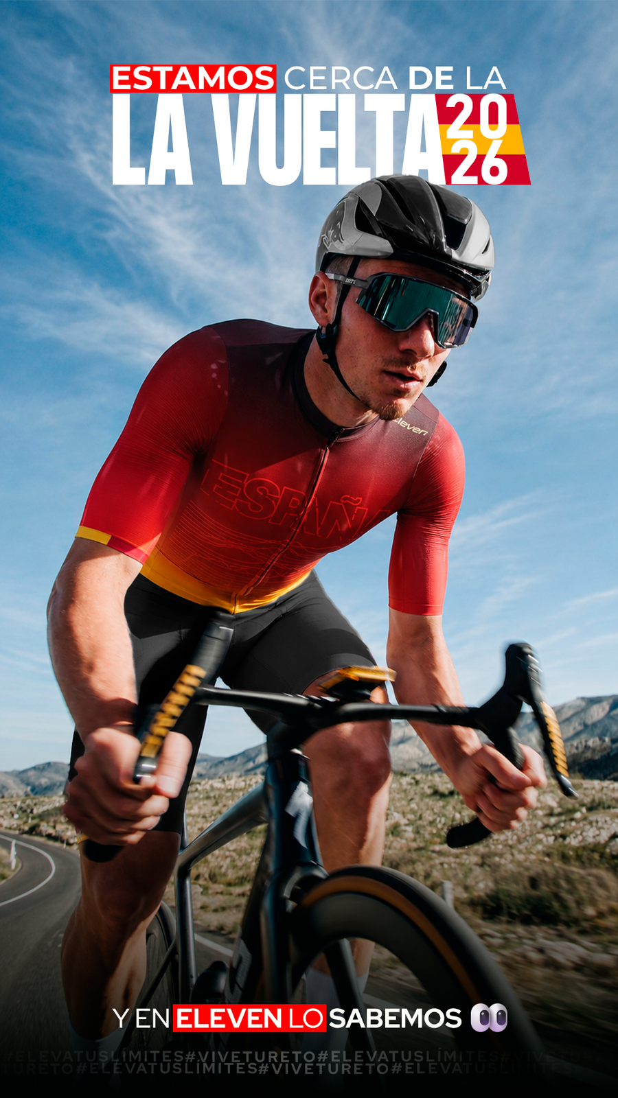 Jersey Eleven Vuelta a España 2026 Degradado España en carretera de montaña