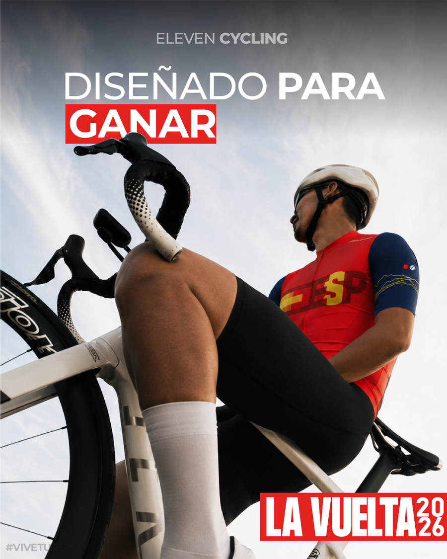 Detalle del jersey Eleven Vuelta a España 2026 Rojo ESP