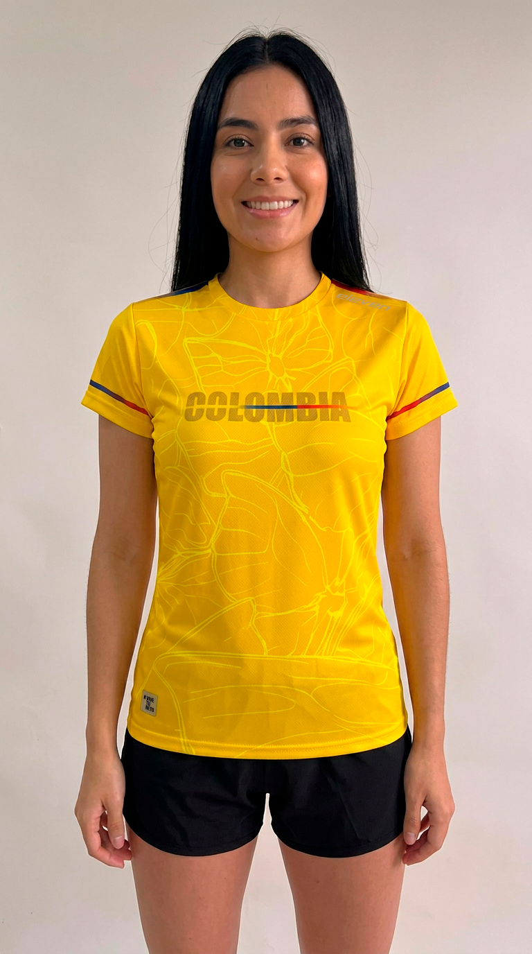Camiseta Running Colombia Mariposas Amarillas — Edición Especial | Eleven